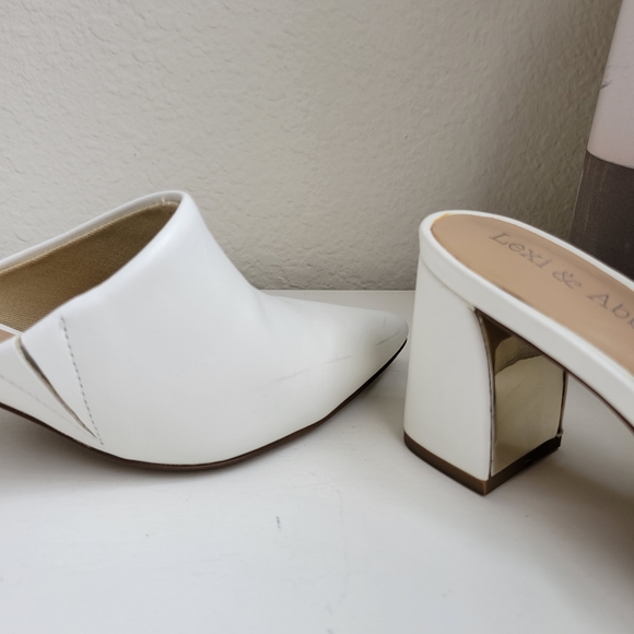 Lexi & Abbie white heeled mules - Picture 6 of 11